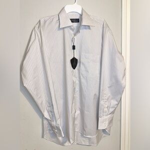 Lipson White Dress Shirt with Light Gray Pinstripes NWT